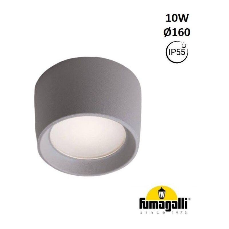 Plafonnier d'extérieur cct 'Livia 160' Fumagalli 10W - GX53 - - Gris