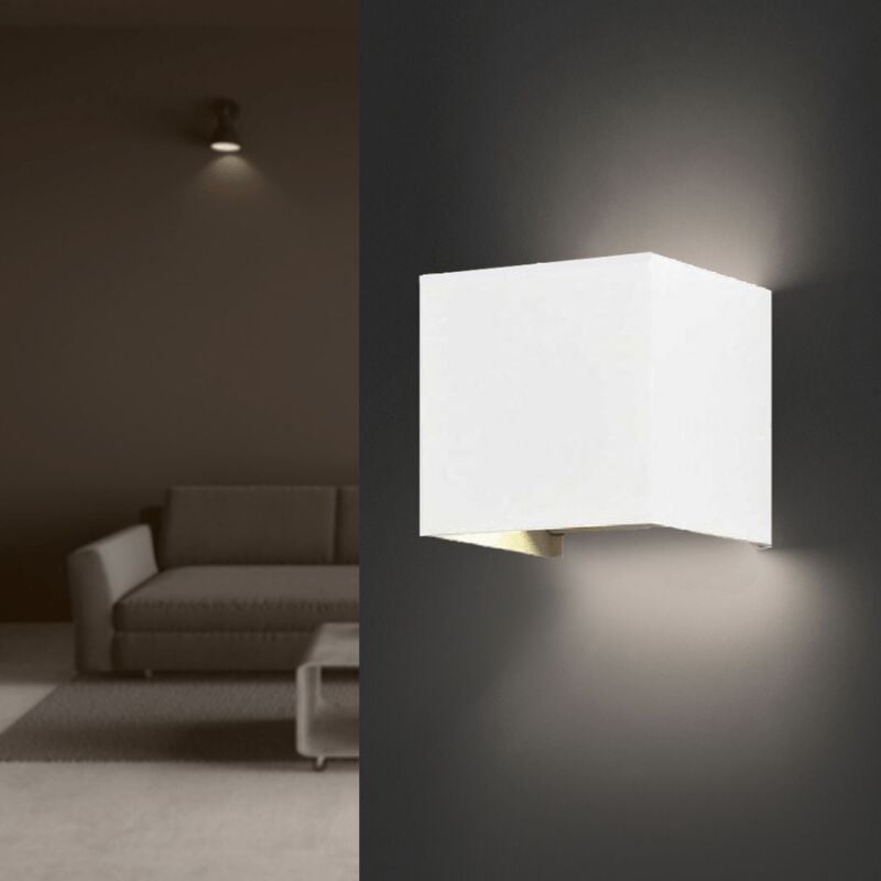 Applique Murale Blanche led 12W IP54 Carré - Blanc Neutre 4000K - 5500K Silamp