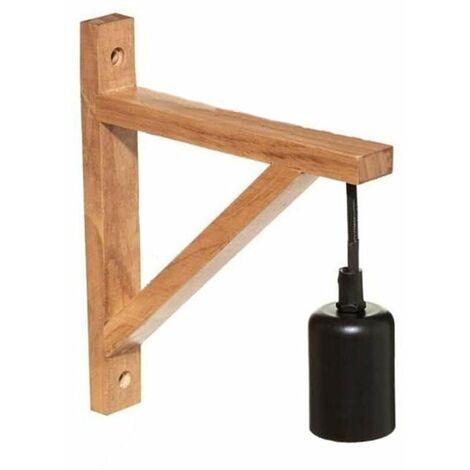 Applique Murale Bois Naturel 22.5cm pour Ampoule E27 - SILUMEN