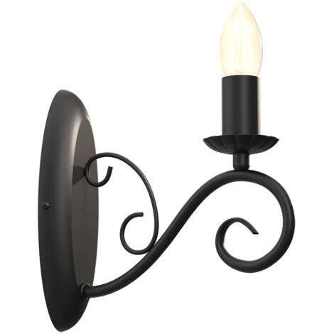 Applique murale bougie noire Mauro E14 15W Luminex