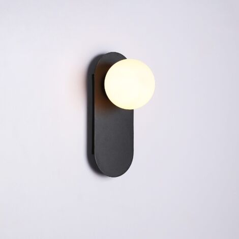 Applique murale boule en verre "Brian" - E27 - Noir