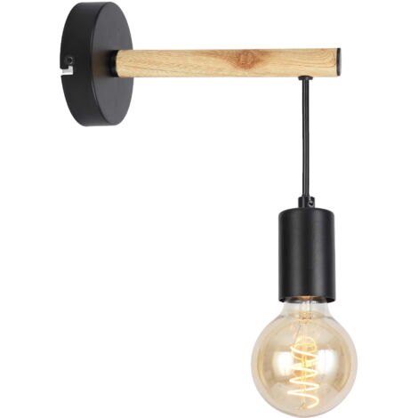 Applique murale Candellux IZZY bois/noir 1xE27 IP20