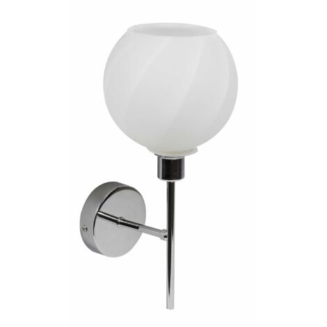 Applique murale Candellux Raul chrome verre blanc E27