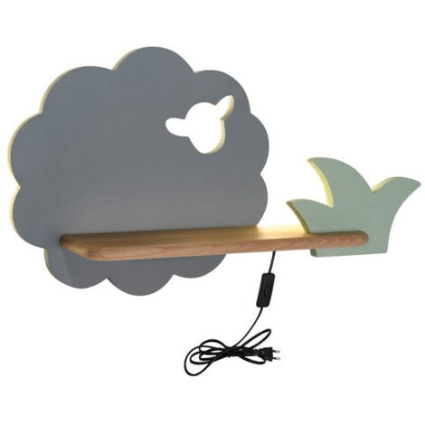 Applique murale Candellux Sheep LED 4W gris vert bois