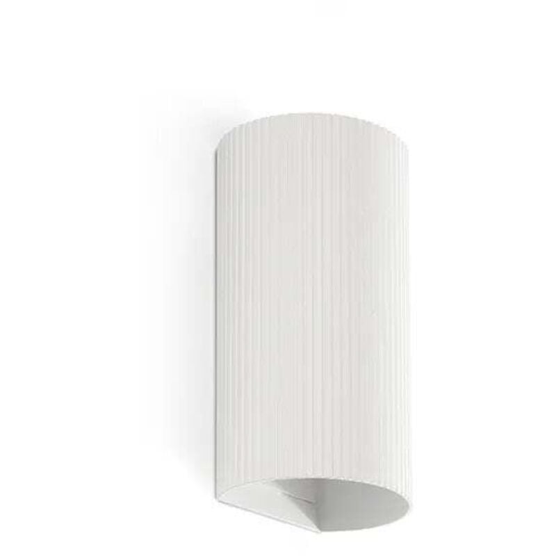 Applique murale cannelée ronde blanche SOLE 40542