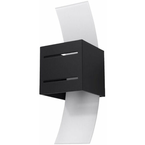 Applique Murale Carré Noir avec Plaque en Verre pour Ampoule G9 - SILUMEN
