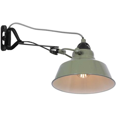 Applique murale chambre métal vert – Interrupteur à bascule – Hauteur 14 cm – Portée 36 cm – Luminaire intérieur design – Mexlite