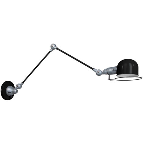Applique murale chambre noire mat – Métal aluminium – Hauteur 82 cm – Longueur réglable 40-82 cm – Douille E14 40W – Steinhauer