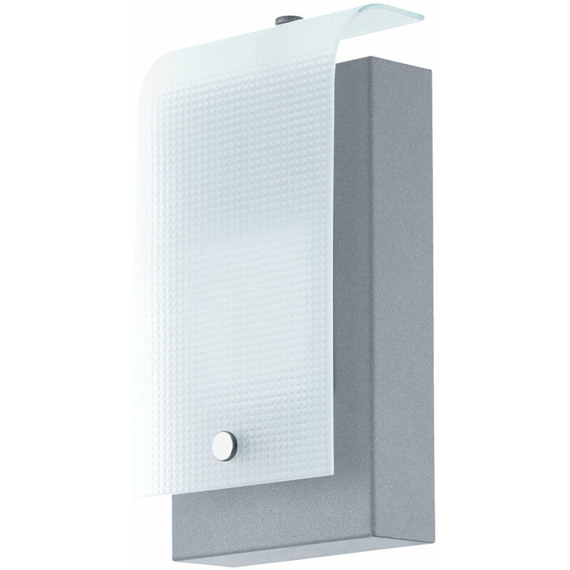 Applique murale, éclairage extérieur, jardin, argent, lampe d'extérieur, applique murale maison, balcon, acier galvanisé, 1x led 3,7 watts, 320