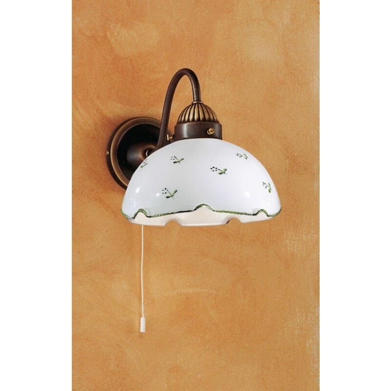 Nonna - Applique Murale en Verre Style Cottage Laiton Antique Mat, 1x E27 - Kolarz