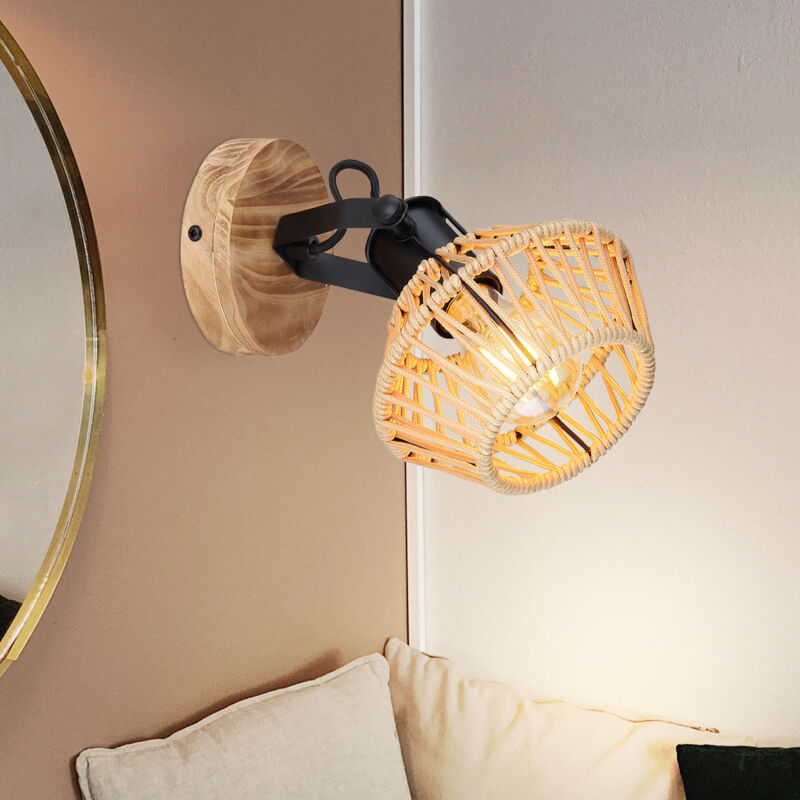 Globo Lighting - Applique murale couloir lampe chambre métal chanvre couleur naturelle 1 lampe