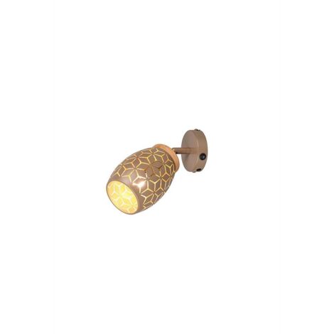 Applique murale couloir métal café E14 orientable L 27 cm