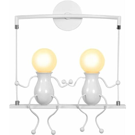 Applique Murale Créatif E27 Luminaire Moderne Industriel pour Chambre d'enfant Couloir Loft Blanc - 1Pcs