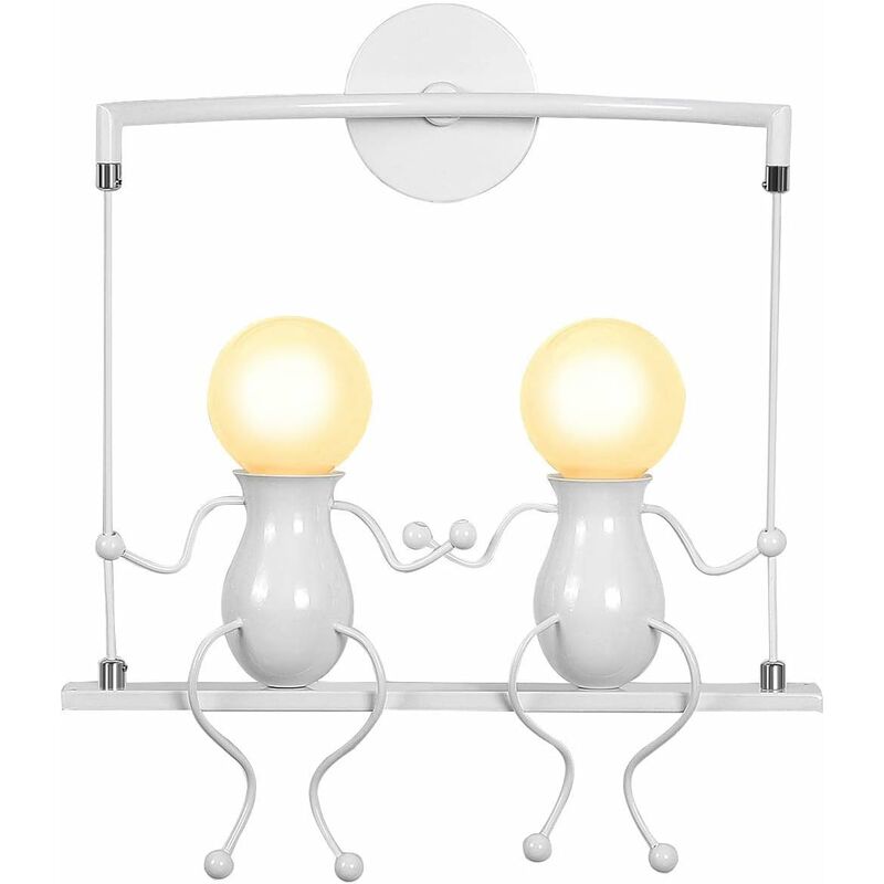 Applique Murale Créatif E27 Luminaire Moderne Industriel pour Chambre d'enfant Couloir Loft Blanc - 1Pcs