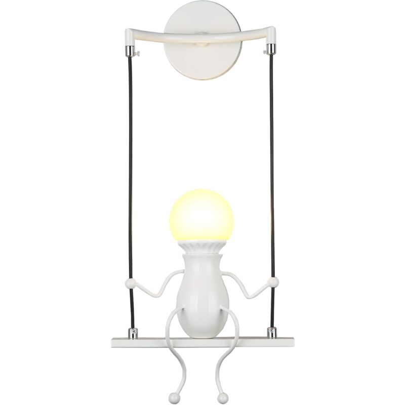 Wottes - Applique Murale Créatif Industriel Luminaire E27 pour Chambre d'enfant Couloir Loft Bar Blanc - 1Pcs