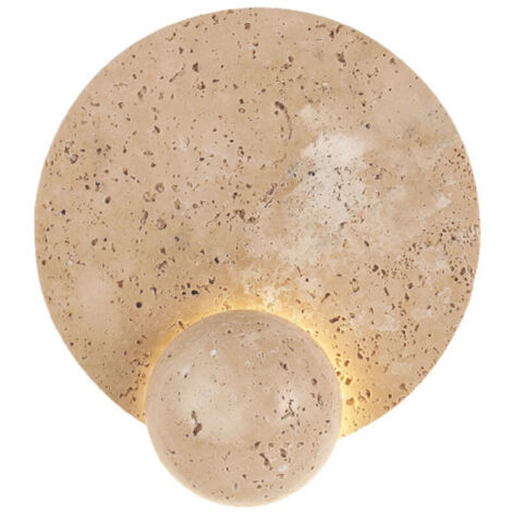 Applique murale créative rétro, plafonnier de style wabi-sabi japonais, travertin beige naturel, spot LED pour allée de salon nordique