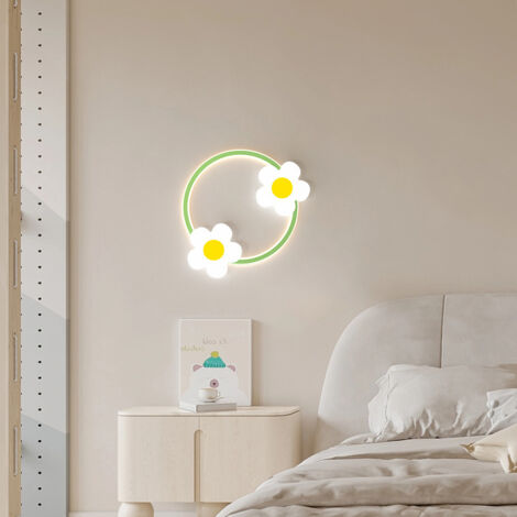 Applique murale créative tournesol, applique murale d'éclairage décoratif pour chambre d'enfant(3000K Blanc Chaud)