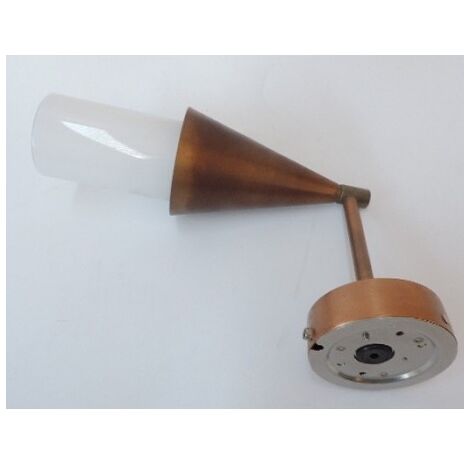 Applique murale cuivre et verre opale 95X305X210mm lampe incandescente D45 E14 40W 400lm 230V IP 44 BEGA 1251