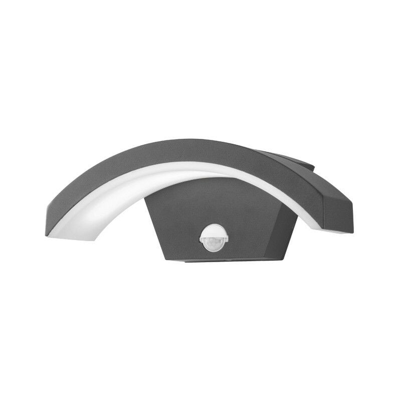 Applique led curviligne - 8W + Détecteur Miidex Lighting blanc-neutre-4000k - anthracite