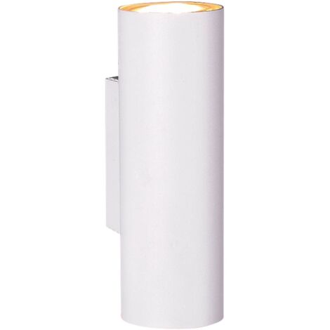 Applique Murale Cylindre Blanche Marley Double Lumière Au-Dessus Et Au-dessous Trio Lighting