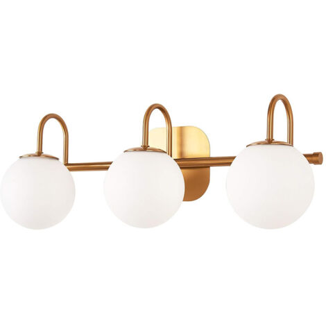 Applique murale de chambre, Applique miroir de salle de bain avec globe en verre – Style industriel vintage, Douille G9 – Lampe murale intérieure pour coiffeuse et salle d‘eau (Ampoule non incluse)