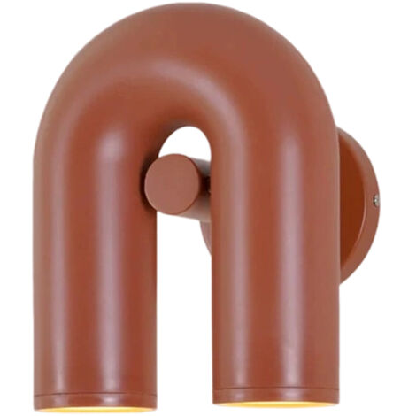 Applique Murale de Couloir, Applique en Forme de U Double Source de Lumière Fer et ABS Lumière Chaude 85 à 265V pour Couloir (Orange)