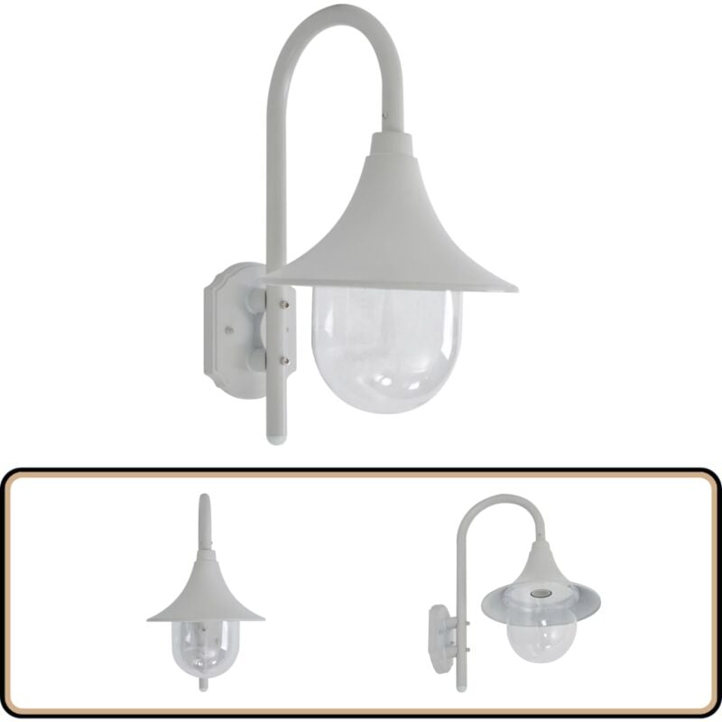 Applique murale de jardin E27 120 cm Aluminium Blanc - Applique Murale Extérieure - Éclairage Jardin - Luminaire Extérieur - Lampadaire Extérieur