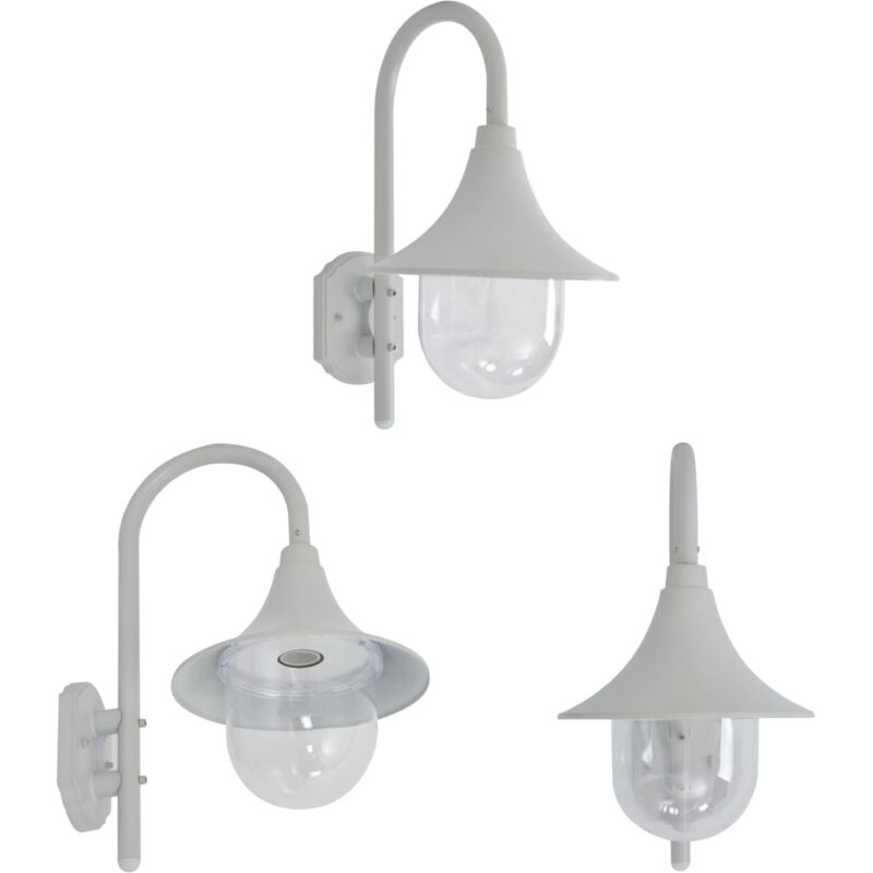 Applique murale de jardin E27 120 cm Aluminium Blanc - Applique Murale Extérieure - Éclairage Jardin - Luminaire Extérieur - Lampadaire Extérieur
