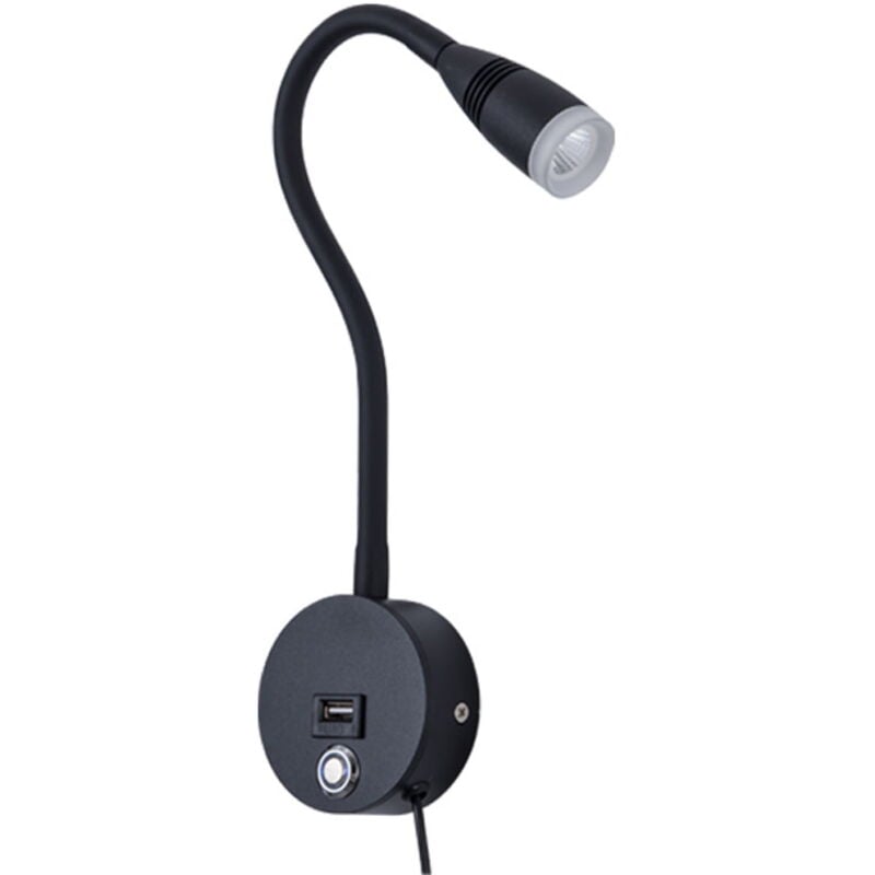 Feiyue - Applique murale de lecture avec port de chargement usb, variateur tactile, led, blanc chaud