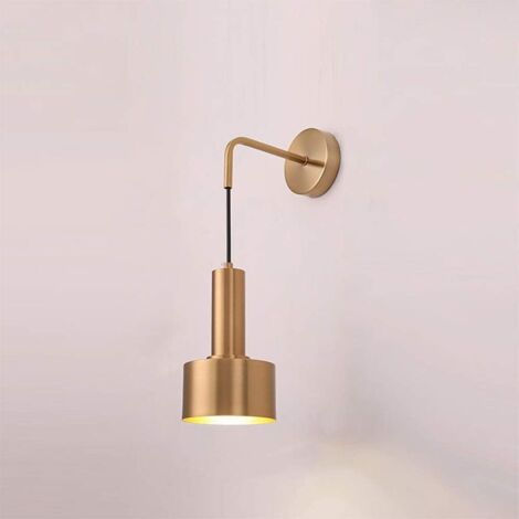 Applique Murale de Style Nordique E27 en métal, luminaire Suspendu réglable, Moderne et Simple, pour Lampe de Chevet de Chambre à Coucher, Doré  Blanc Chaud-5 W
