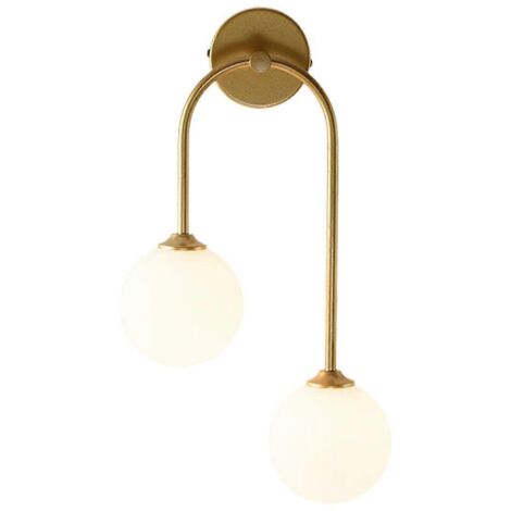Applique murale décorative à 2 lumières en verre avec globe - Lumière chaude