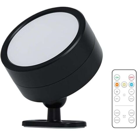 Applique murale décorative à télécommande Source lumineuse LED à télécommande et interrupteur Lampe murale ABS, noir, 1 lampe