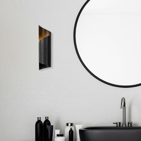 Applique murale design noir & or, abat-jour ruban SINOP