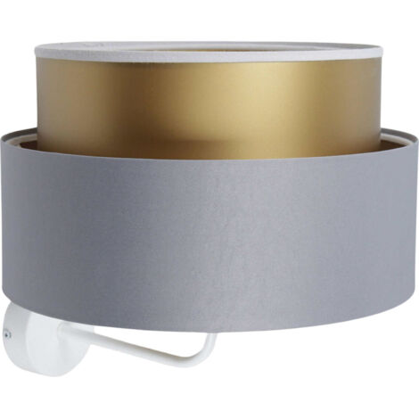 Applique murale design satin gris doré effet lumineux élégant - Gris satin avec intérieur doré
