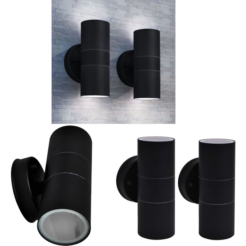 Applique murale d'extérieur 2 pcs Acier - Lampe Murale Extérieure - Applique Murale - Éclairage Extérieur - Luminaire Extérieur - Lumière Blanche
