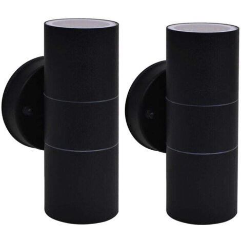Applique murale d'extérieur 2 pcs Acier inoxydable vers le bas/haut