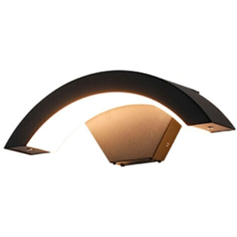 Applique murale d'extérieur à LED 18 W/pont en arc - Boîtier en aluminium - Étanche IP65 - Convient pour l'intérieur et l'extérieur - lumière blanche chaude, (18W-3000K)