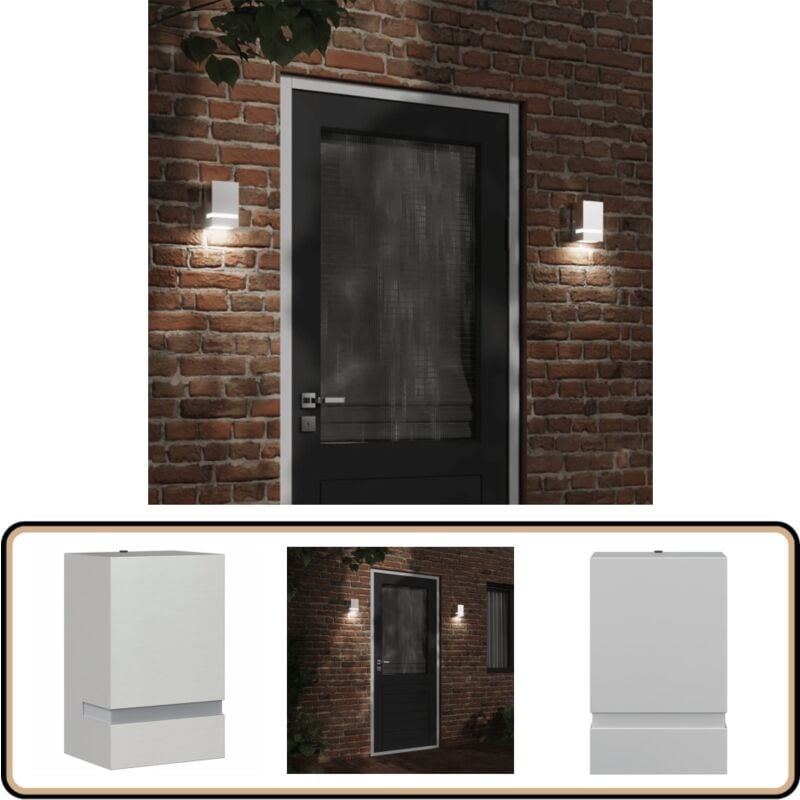 Applique murale d'extérieur argenté acier inoxydable - Applique Murale Exterieure - Éclairage Extérieur - Luminaire Mural - Lampadaire Extérieur