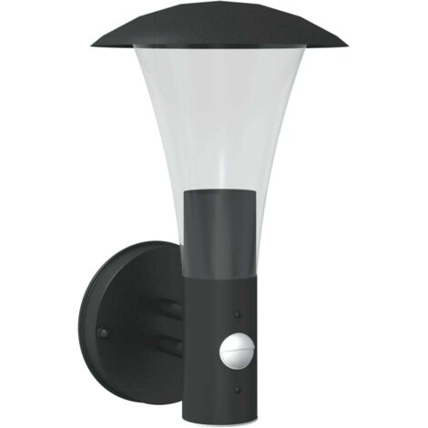 Applique murale d'extérieur avec capteur noir acier inoxydable CFW67420