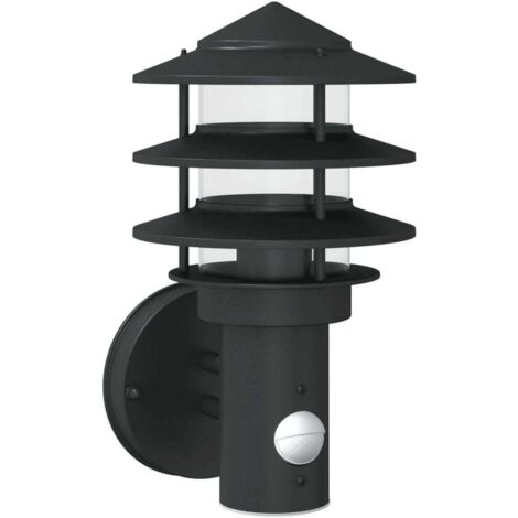 Applique murale d'extérieur avec capteur noir acier inoxydable CFW85176