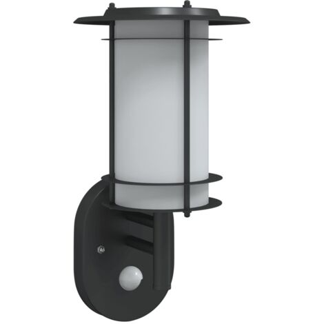 Applique murale d'extérieur avec capteur noir acier inoxydable CFW97616
