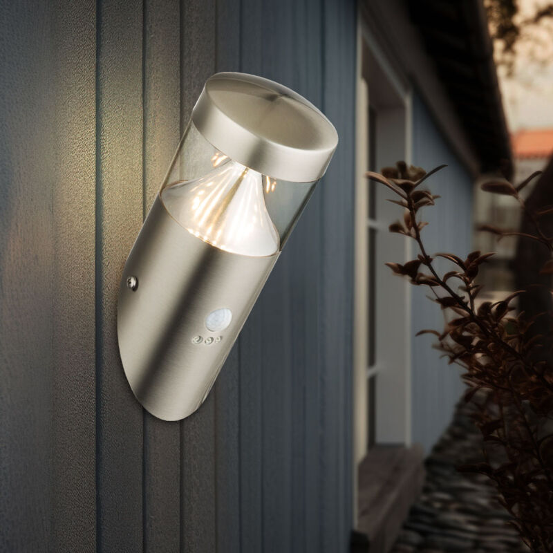 Applique murale d'extérieur avec détecteur de mouvement, lampe torche, éclairage de façade, lampe de porte d'entrée en acier inoxydable, 7W 450lm