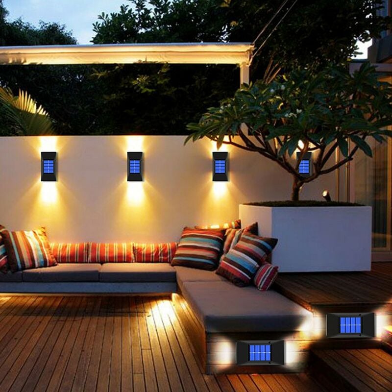 Applique murale d'extérieur, Décoration de jardin solaire Lumières - Eclairage de chemin(2 pièces)
