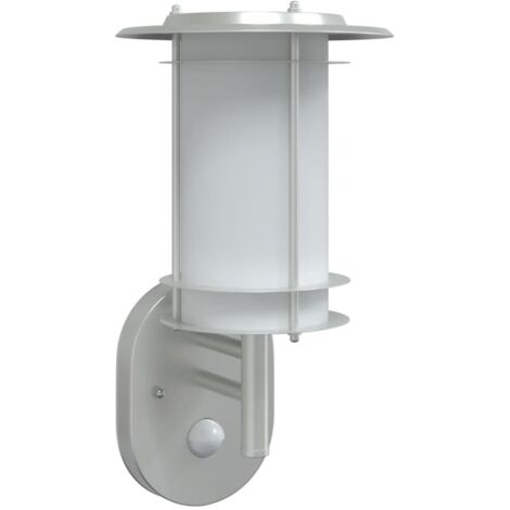 Applique murale d'extérieur et capteur argenté acier inoxydable CFW26142