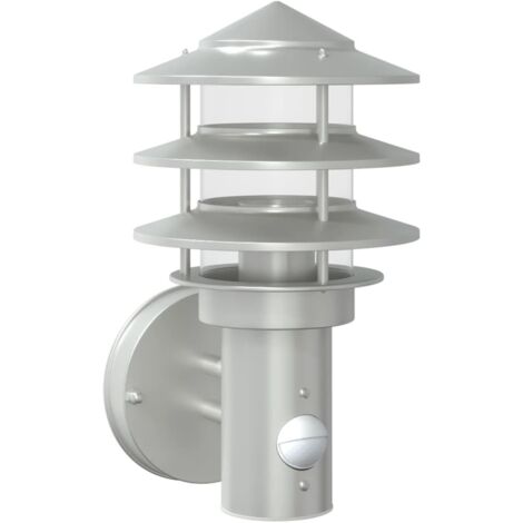 Applique murale d'extérieur et capteur argenté acier inoxydable CFW71599