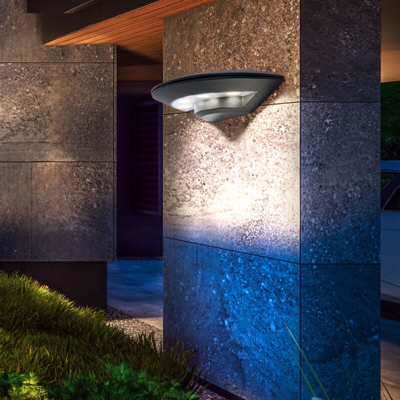 Applique murale d'extérieur, lampe de façade, lampe de porte d'entrée en aluminium, 4W 180lm blanc chaud, LxH 24,5x6,6 cm