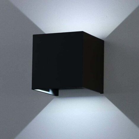 Applique murale d'extérieur LED, 12 W, blanc froid, 6 000 K, blanc chaud, éclairage intérieur moderne, étanchéité IP65, angle de faisceau réglable, lampe murale, éclairage d'entrée et de jardin, noir