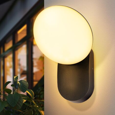 Applique murale d'extérieur LED 12 W, moderne, étanche IP65, idéale pour porte-fenêtre ou garage, lumière chaude 3 000 K (noir)