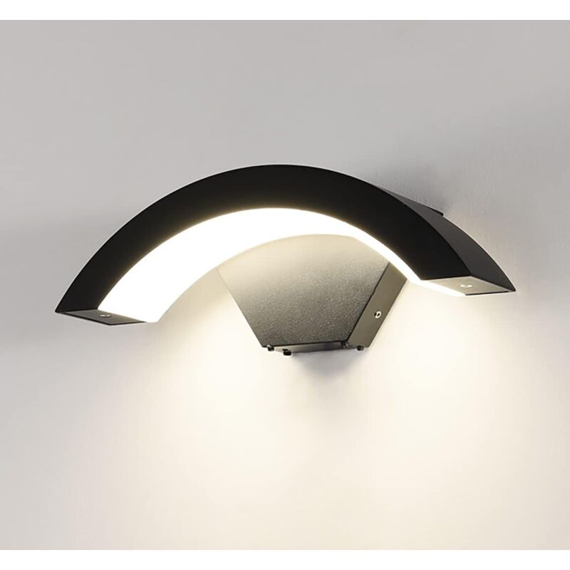 Applique murale d'extérieur led 18 w /pont en arc - Boîtier en aluminium - Étanche IP65 - Convient pour l'intérieur et l'extérieur - Lumière