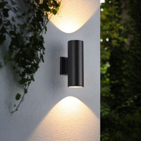 Applique murale d'extérieur LED 9W, étanche IP65, lumière blanche chaude 3000K, adaptée au jardin, garage, terrasse, entrée, noire